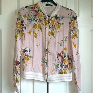 K9- lightweight floral, varsity jacket. Sz. P